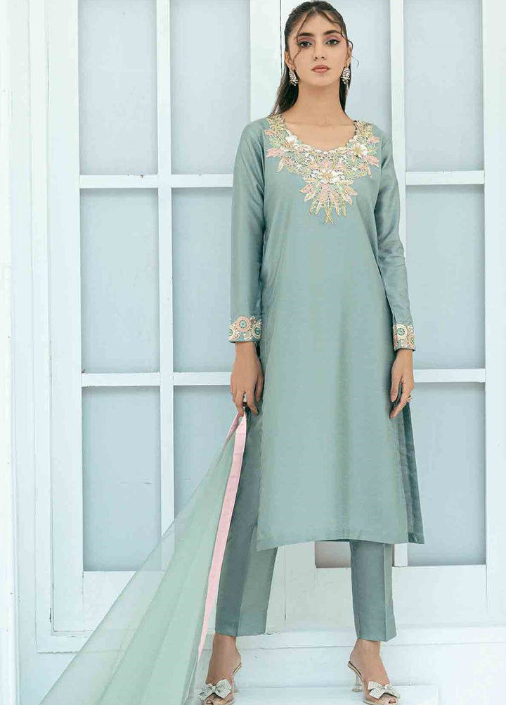 Rangeen Pret Dyed Raw Silk 3 Piece Gurleen
