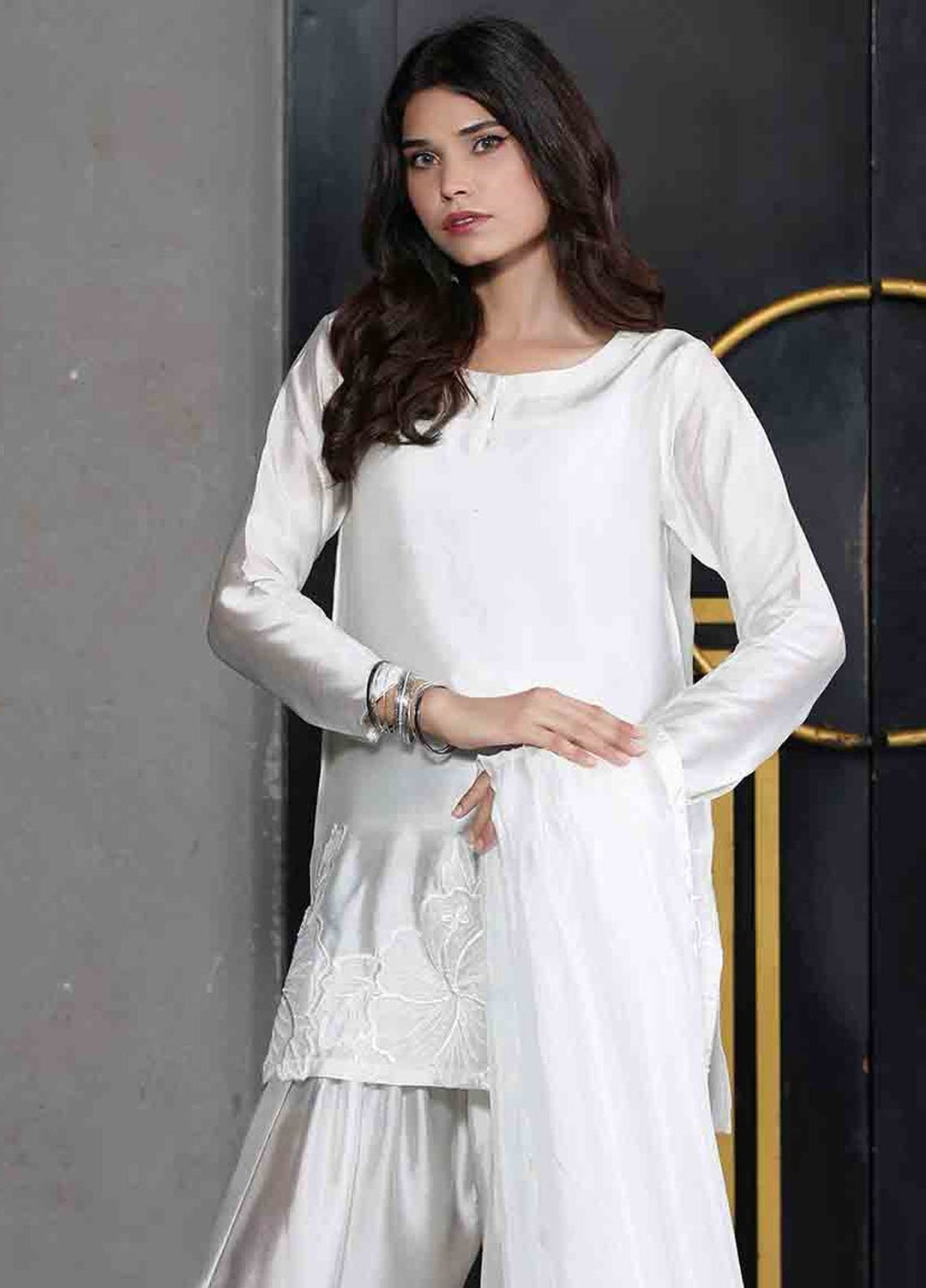 Rangeen Pret Dyed Raw Silk 3 Piece Roheen