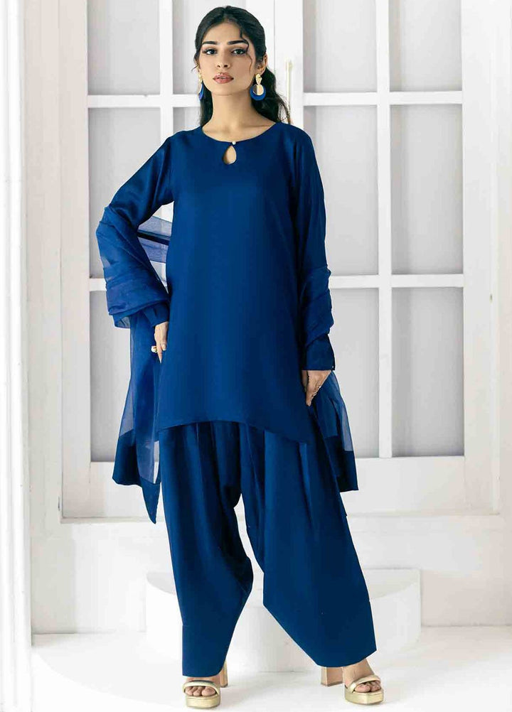 Rangeen Pret Dyed Raw Silk 3 Piece Sahiba