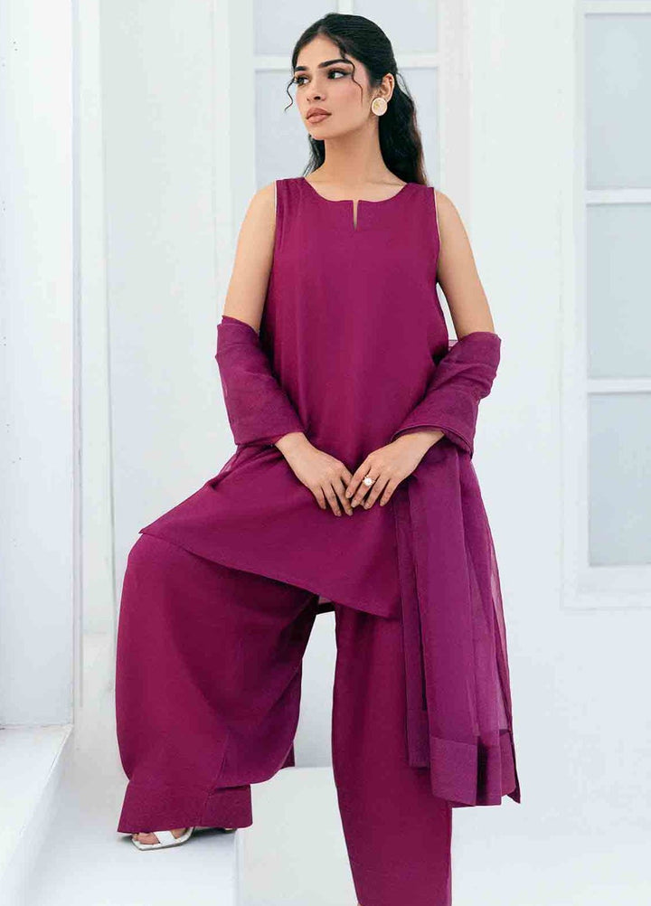 Rangeen Pret Dyed Raw Silk 3 Piece Zayma