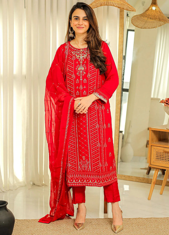 Rangeen Pret Embroidered Chiffon 3 Piece Suit Anaa