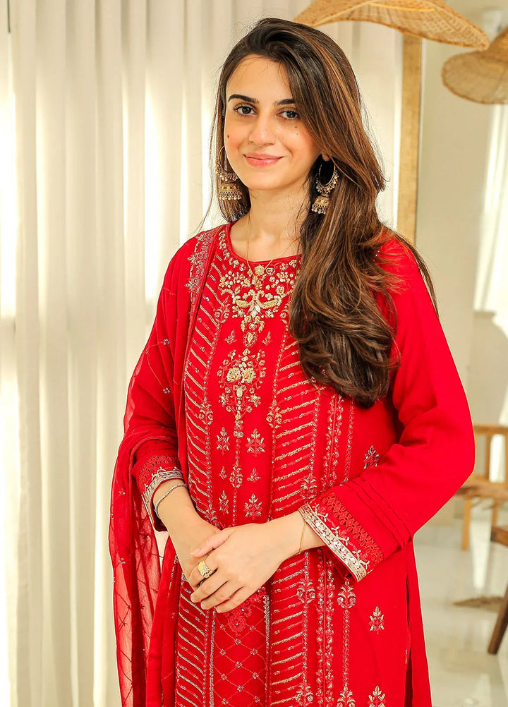 Rangeen Pret Embroidered Chiffon 3 Piece Suit Anaa