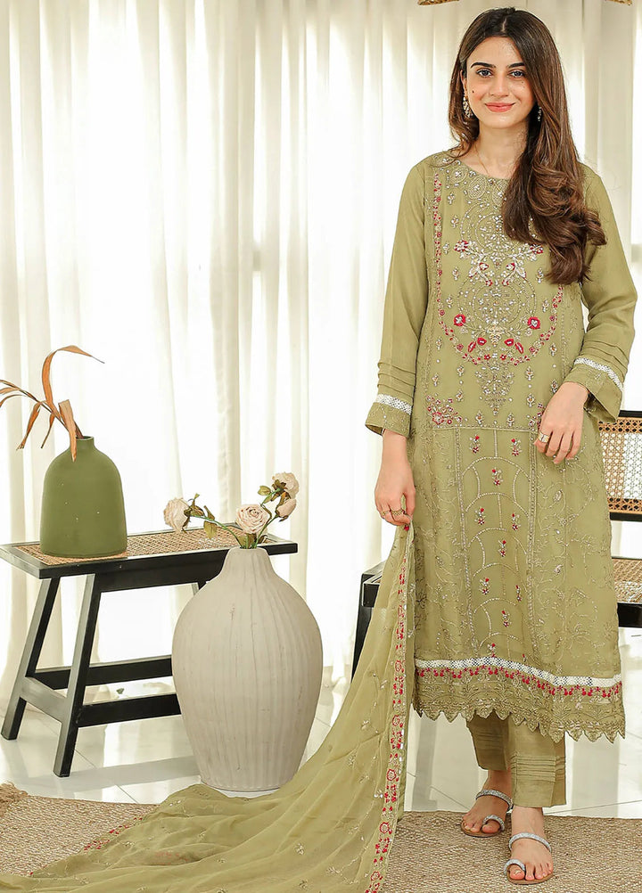 Rangeen Pret Embroidered Chiffon 3 Piece Suit Inara