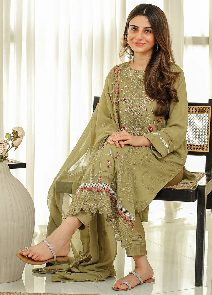 Rangeen Pret Embroidered Chiffon 3 Piece Suit Inara