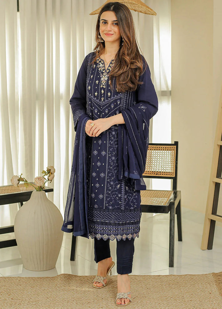 Rangeen Pret Embroidered Chiffon 3 Piece Suit Jahanara
