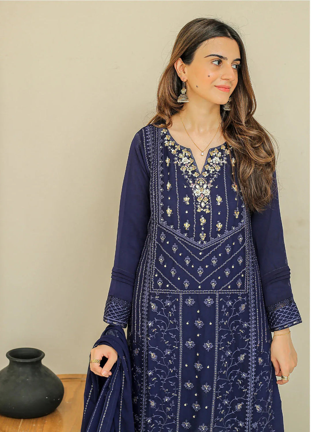 Rangeen Pret Embroidered Chiffon 3 Piece Suit Jahanara