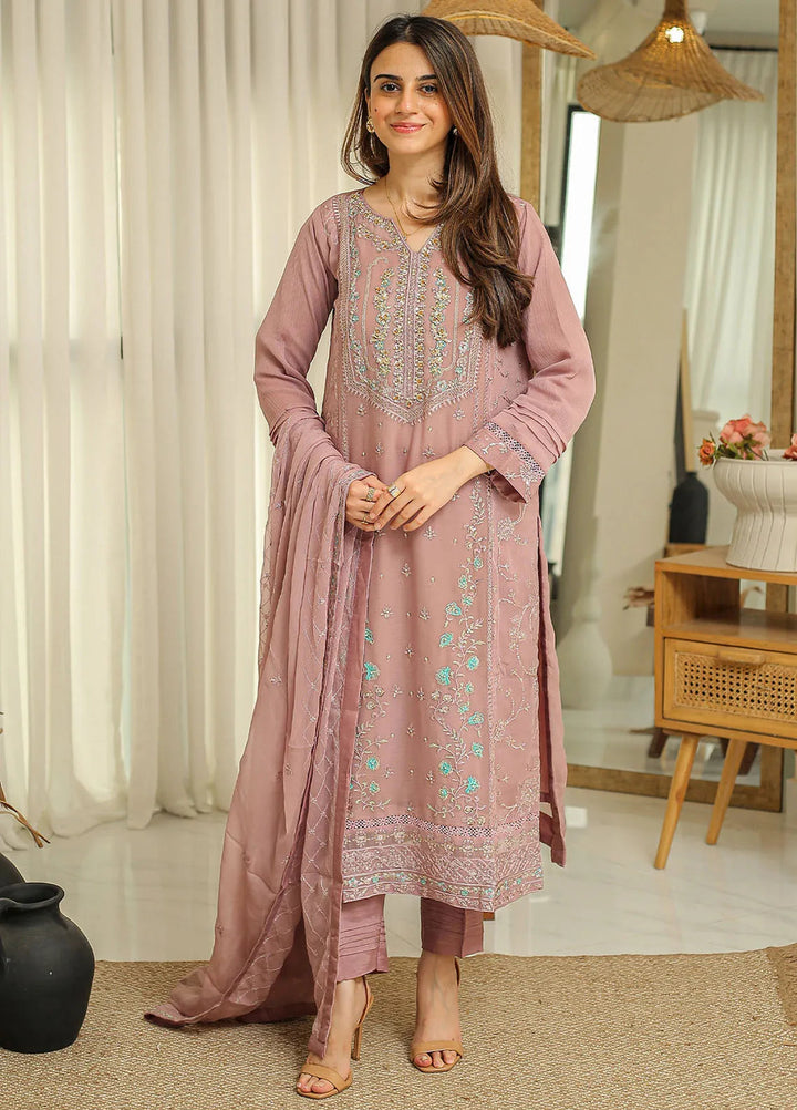Rangeen Pret Embroidered Chiffon 3 Piece Suit Mahpara