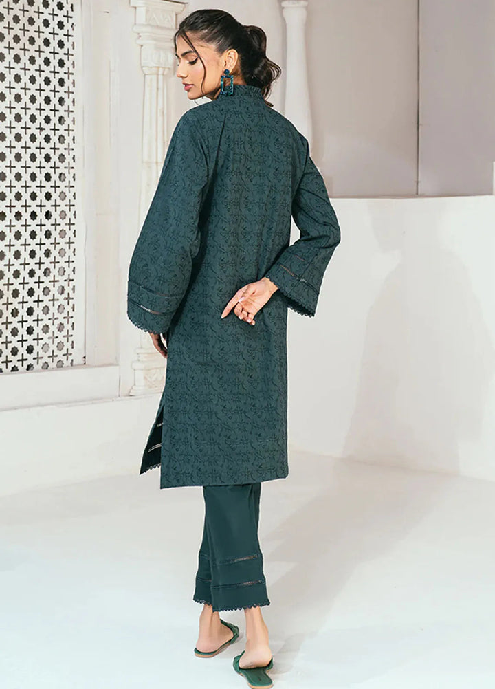 Rangeen Pret Printed Jacquard 2 Piece Suit Emerald