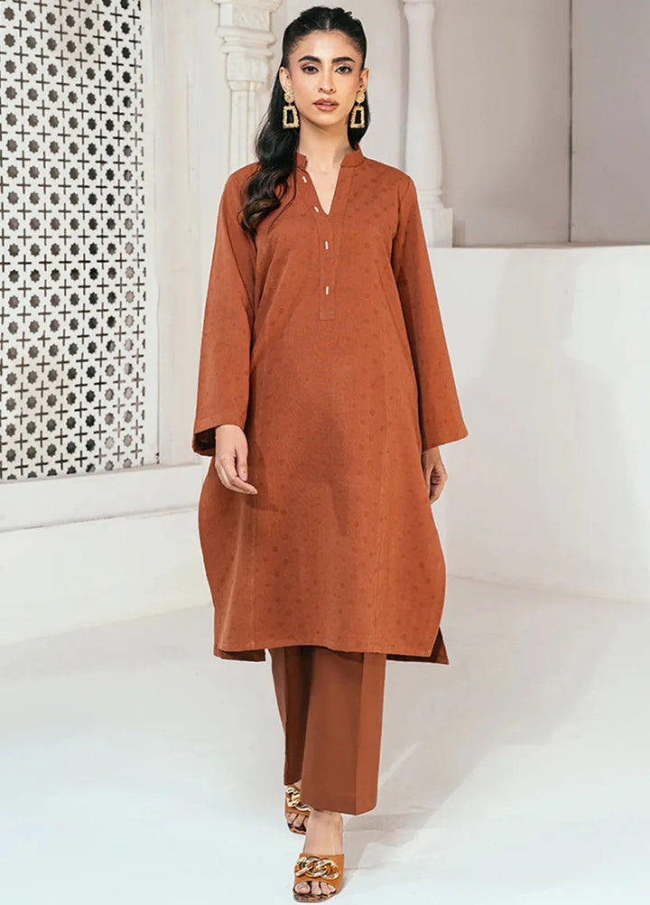 Rangeen Pret Printed Jacquard 2 Piece Suit Squash