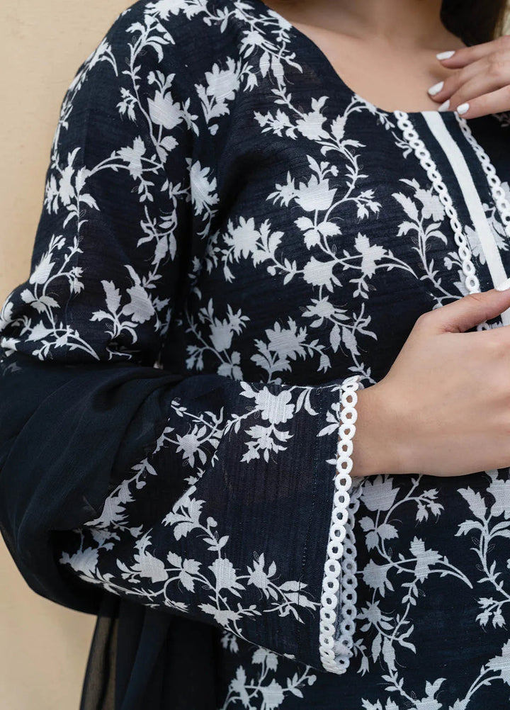 Rangeen Pret Printed Khaddar 2 Piece Suit Black Fusion