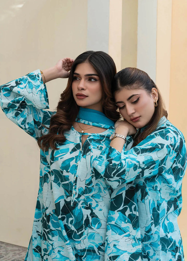 Rangeen Pret Printed Khaddar 2 Piece Suit Floret Majesty