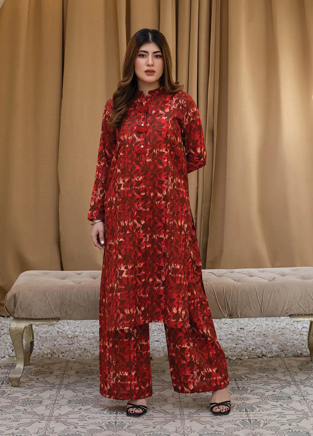 Rangeen Pret Printed Khaddar 2 Piece Suit Rustic Bloom