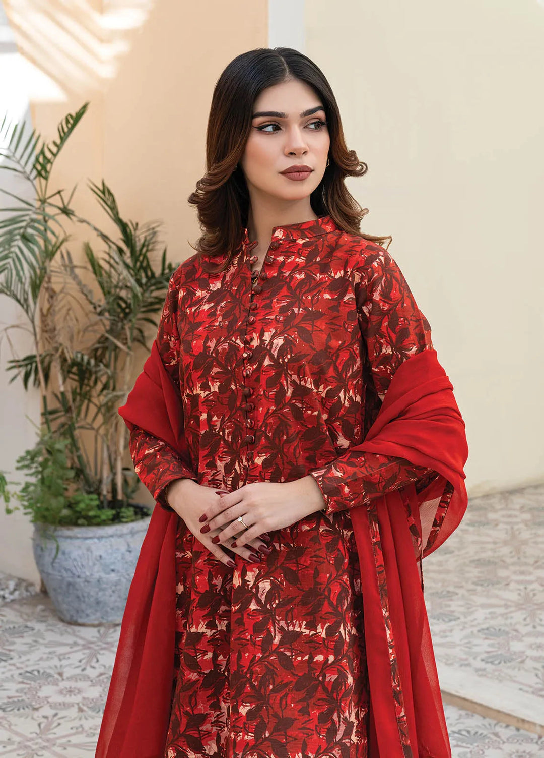 Rangeen Pret Printed Khaddar 2 Piece Suit Rustic Charm