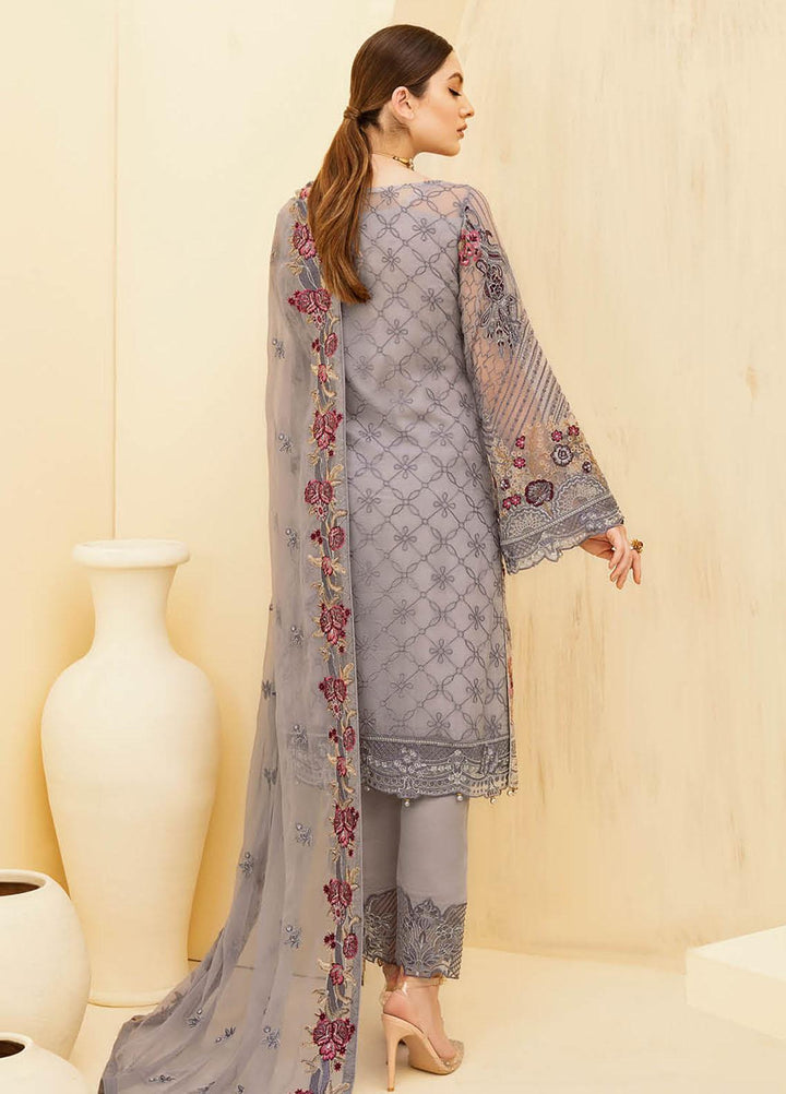 Rangoon by Ramsha Embroidered Chiffon Suits Unstitched 3 Piece RSH21RC D-707 - Luxury Collection