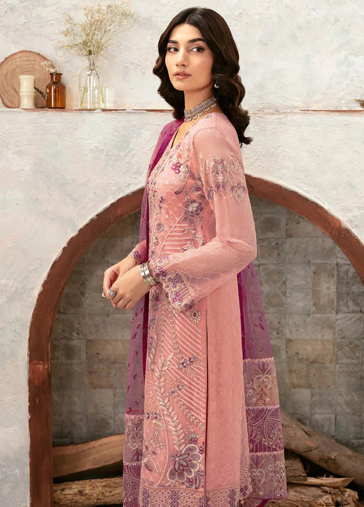Rangoon By Ramsha Embroidered Chiffon Suit Unstitched 3 Piece RSH24R12 D-1201 - Festive Collection
