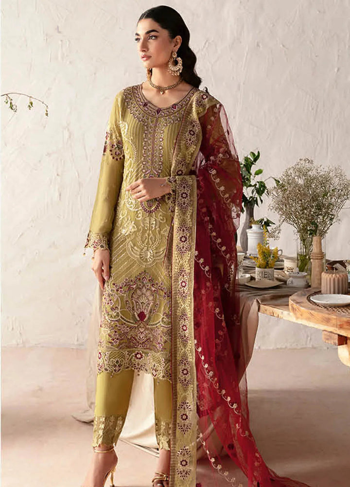 Rangoon By Ramsha Embroidered Chiffon Suit Unstitched 3 Piece RSH24R12 D-1203 - Festive Collection