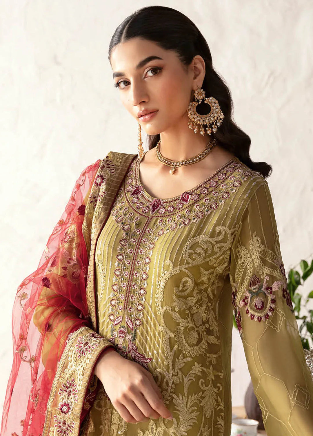 Rangoon By Ramsha Embroidered Chiffon Suit Unstitched 3 Piece RSH24R12 D-1203 - Festive Collection