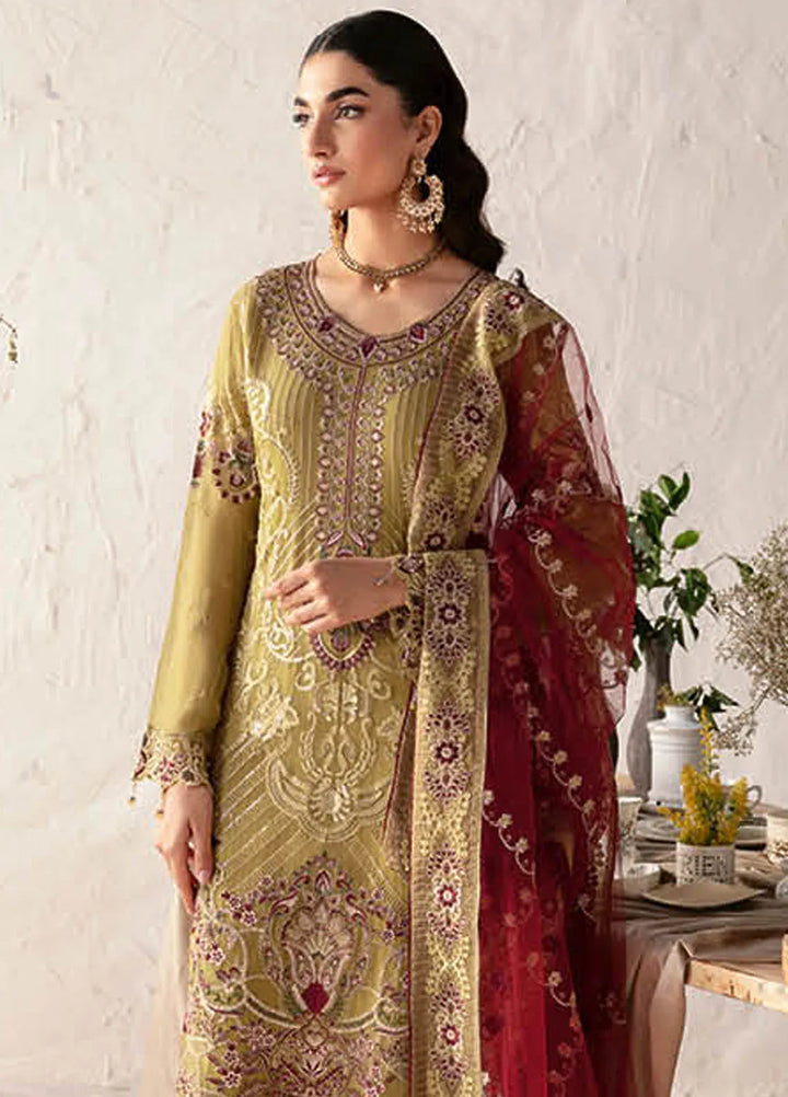 Rangoon By Ramsha Embroidered Chiffon Suit Unstitched 3 Piece RSH24R12 D-1203 - Festive Collection