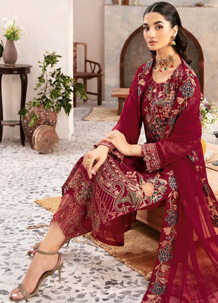 Rangoon By Ramsha Embroidered Chiffon Suit Unstitched 3 Piece RSH24R12 D-1205 - Festive Collection