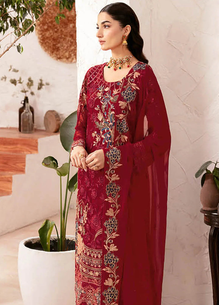 Rangoon By Ramsha Embroidered Chiffon Suit Unstitched 3 Piece RSH24R12 D-1205 - Festive Collection
