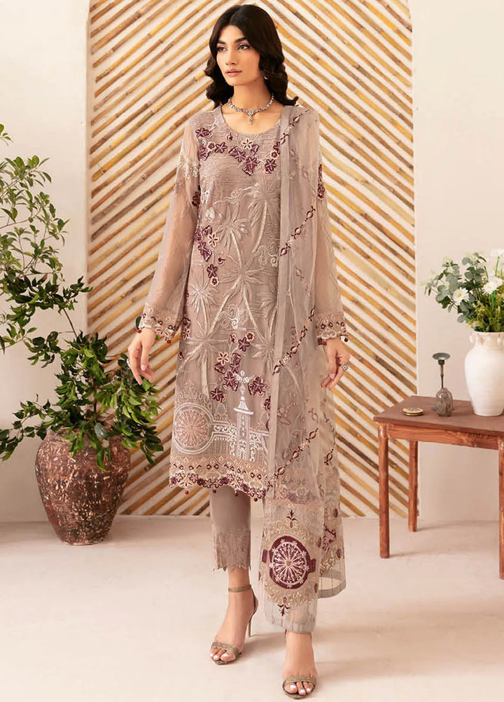 Rangoon By Ramsha Embroidered Chiffon Suit Unstitched 3 Piece RSH24R12 D-1206 - Festive Collection