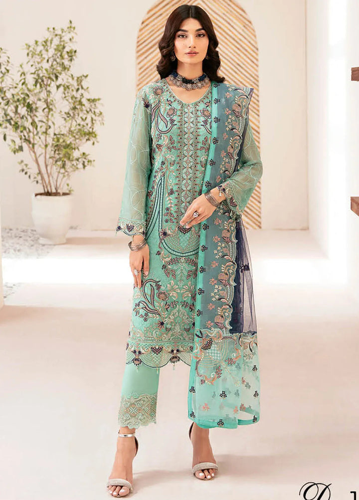 Rangoon By Ramsha Embroidered Chiffon Suit Unstitched 3 Piece RSH24R12 D-1207 - Festive Collection