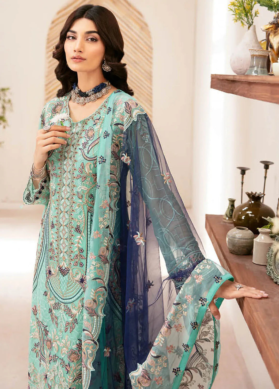 Rangoon By Ramsha Embroidered Chiffon Suit Unstitched 3 Piece RSH24R12 D-1207 - Festive Collection