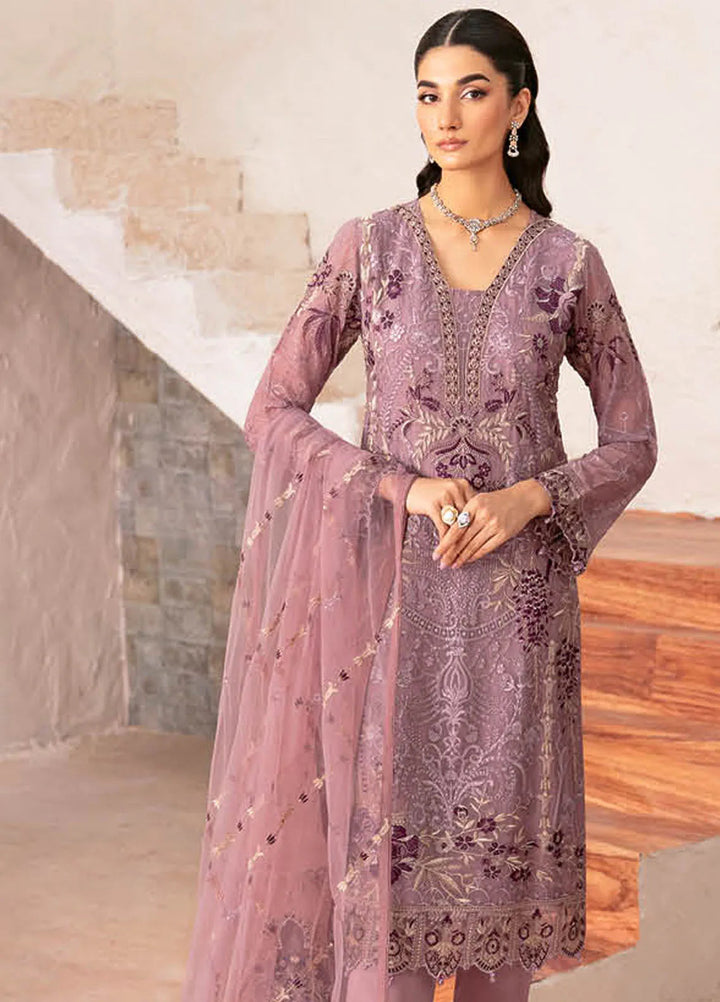 Rangoon By Ramsha Embroidered Chiffon Suit Unstitched 3 Piece RSH24R12 D-1208 - Festive Collection