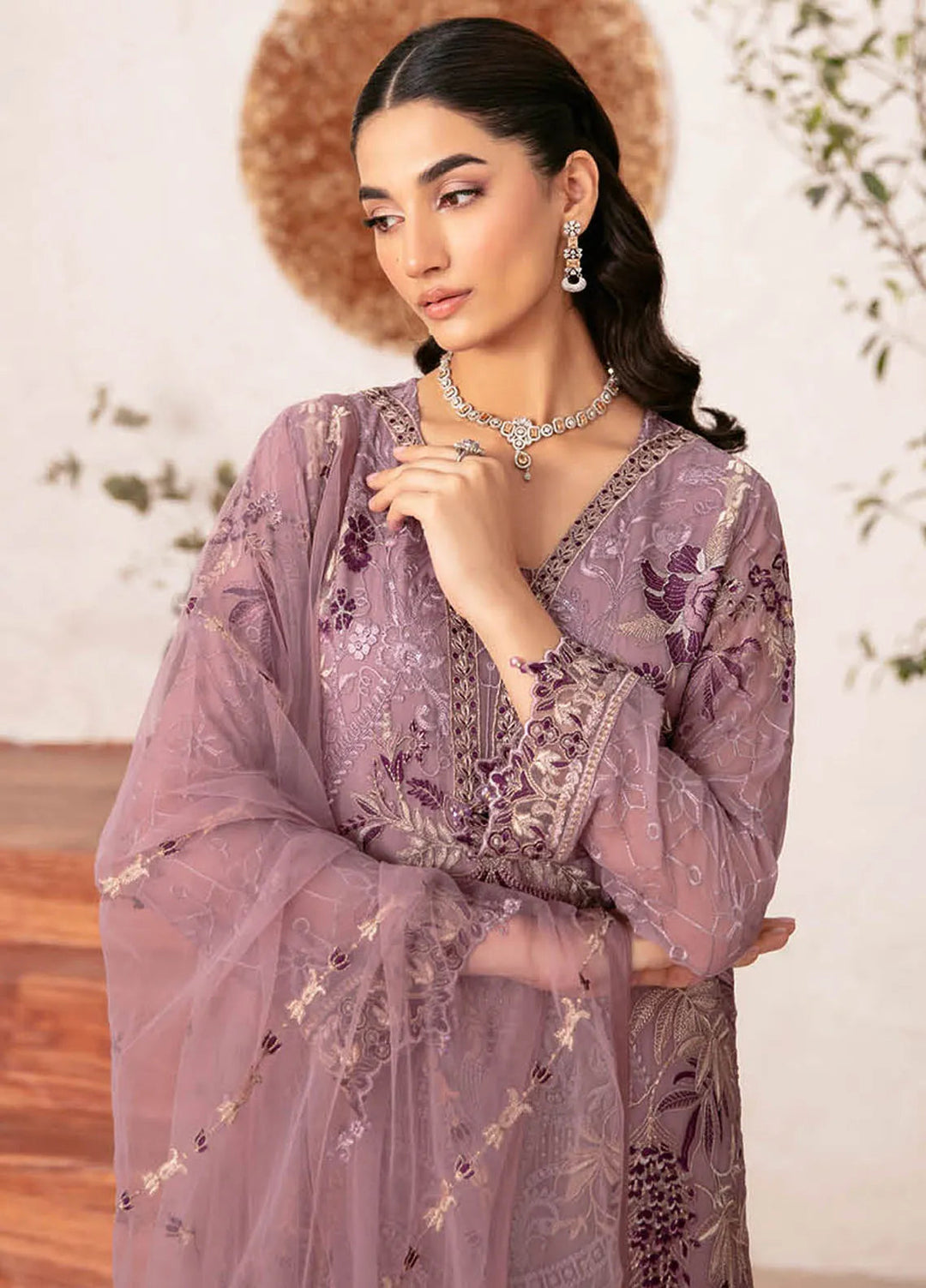 Rangoon By Ramsha Embroidered Chiffon Suit Unstitched 3 Piece RSH24R12 D-1208 - Festive Collection