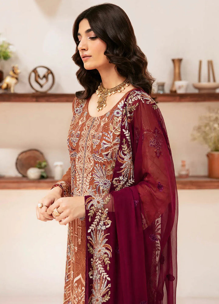 Rangoon By Ramsha Embroidered Chiffon Suit Unstitched 3 Piece RSH24R12 D-1209 - Festive Collection