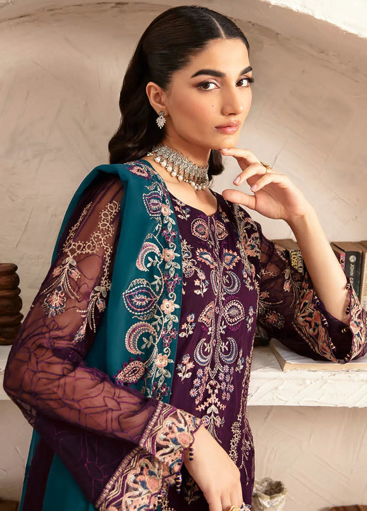 Rangoon By Ramsha Embroidered Chiffon Suit Unstitched 3 Piece RSH24R12 D-1211 - Festive Collection