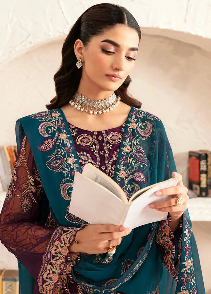Rangoon By Ramsha Embroidered Chiffon Suit Unstitched 3 Piece RSH24R12 D-1211 - Festive Collection