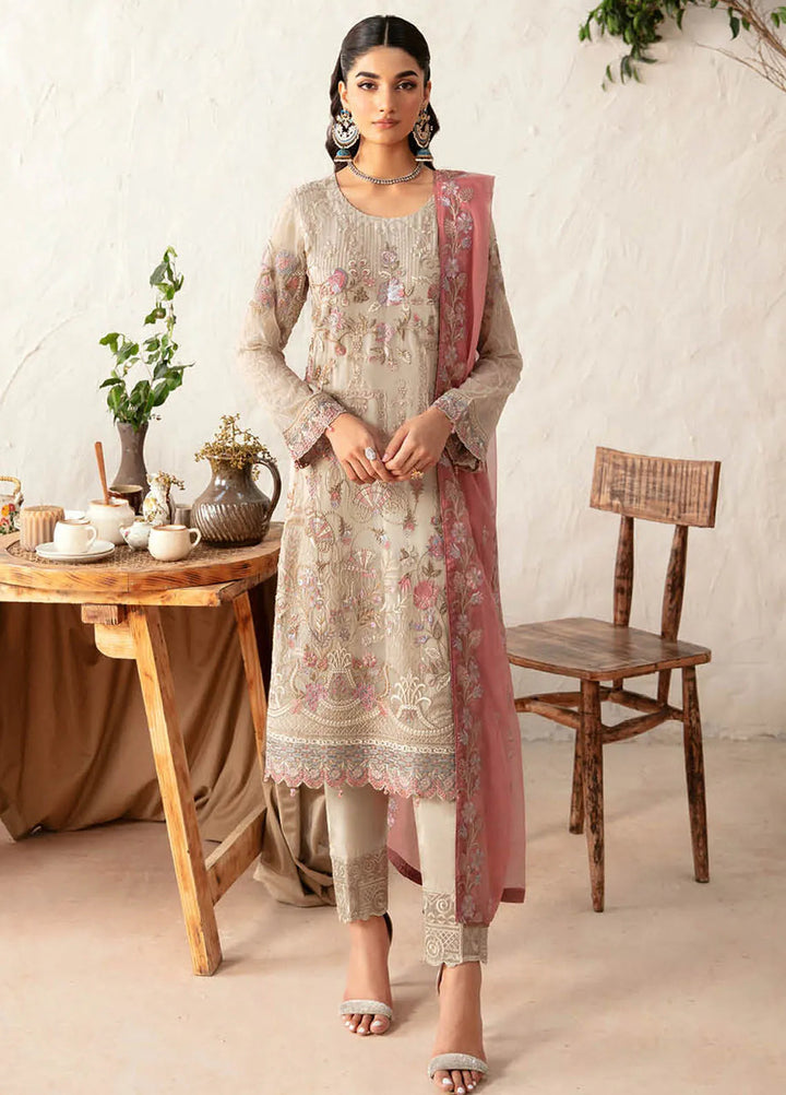Rangoon By Ramsha Embroidered Chiffon Suit Unstitched 3 Piece RSH24R12 D-1212 - Festive Collection