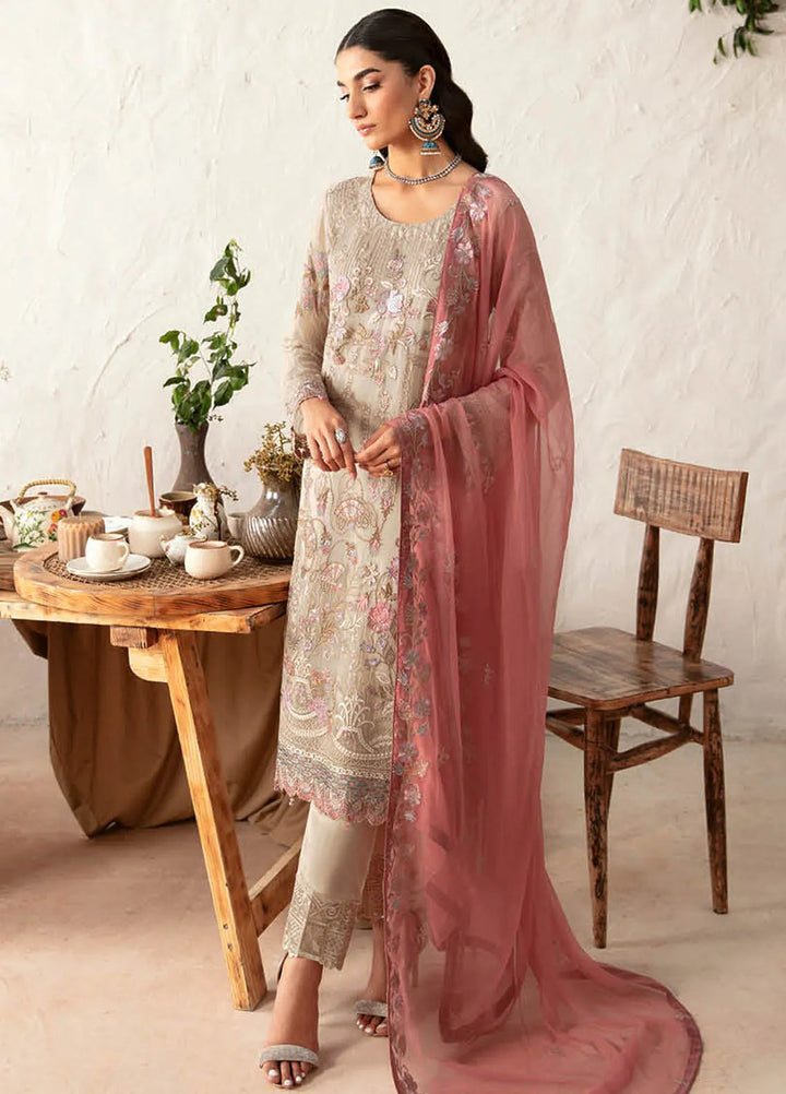 Rangoon By Ramsha Embroidered Chiffon Suit Unstitched 3 Piece RSH24R12 D-1212 - Festive Collection