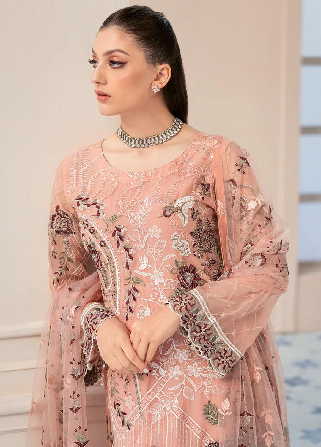 Rangoon by Ramsha Embroidered Chiffon Suits Unstitched 3 Piece RSH22-R9 D-901 - Luxury Collection