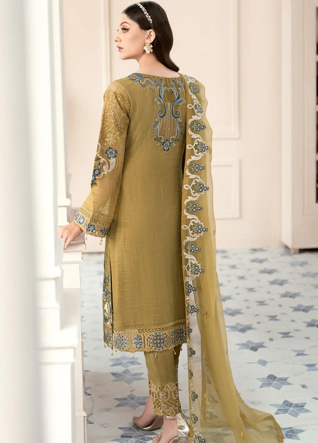 Rangoon by Ramsha Embroidered Chiffon Suits Unstitched 3 Piece RSH22-R9 D-903 - Luxury Collection