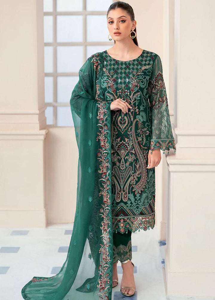 Rangoon by Ramsha Embroidered Chiffon Suits Unstitched 3 Piece RSH22-R9 D-908 - Luxury Collection