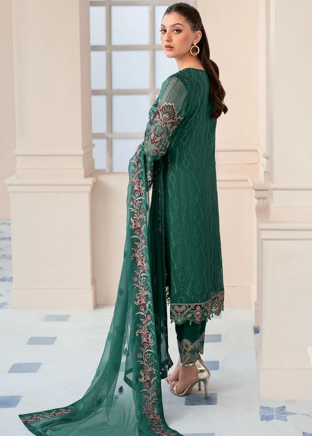 Rangoon by Ramsha Embroidered Chiffon Suits Unstitched 3 Piece RSH22-R9 D-908 - Luxury Collection