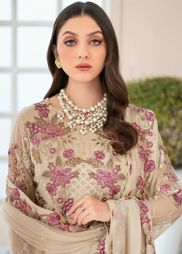 Rangoon by Ramsha Embroidered Chiffon Suits Unstitched 3 Piece RSH22-R9 D-909 - Luxury Collection
