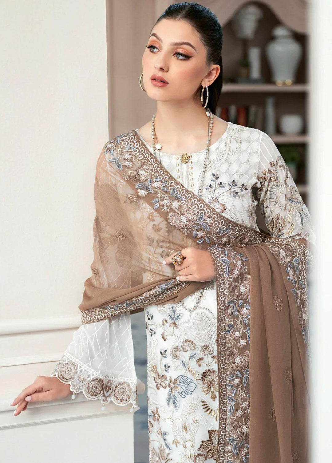 Rangoon by Ramsha Embroidered Chiffon Suits Unstitched 3 Piece RSH22-R9 D-911 - Luxury Collection