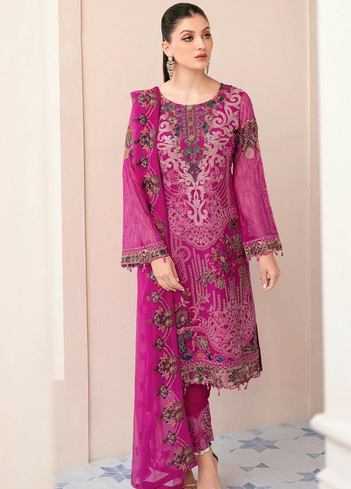 Rangoon by Ramsha Embroidered Chiffon Suits Unstitched 3 Piece RSH22-R9 D-912 - Luxury Collection