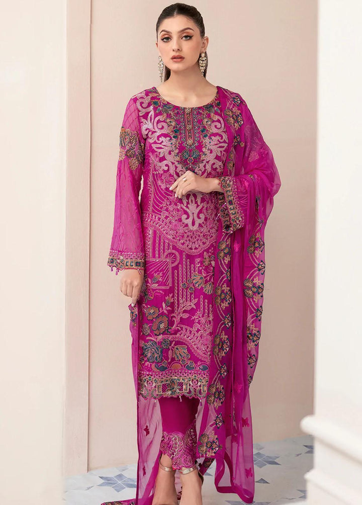 Rangoon by Ramsha Embroidered Chiffon Suits Unstitched 3 Piece RSH22-R9 D-912 - Luxury Collection
