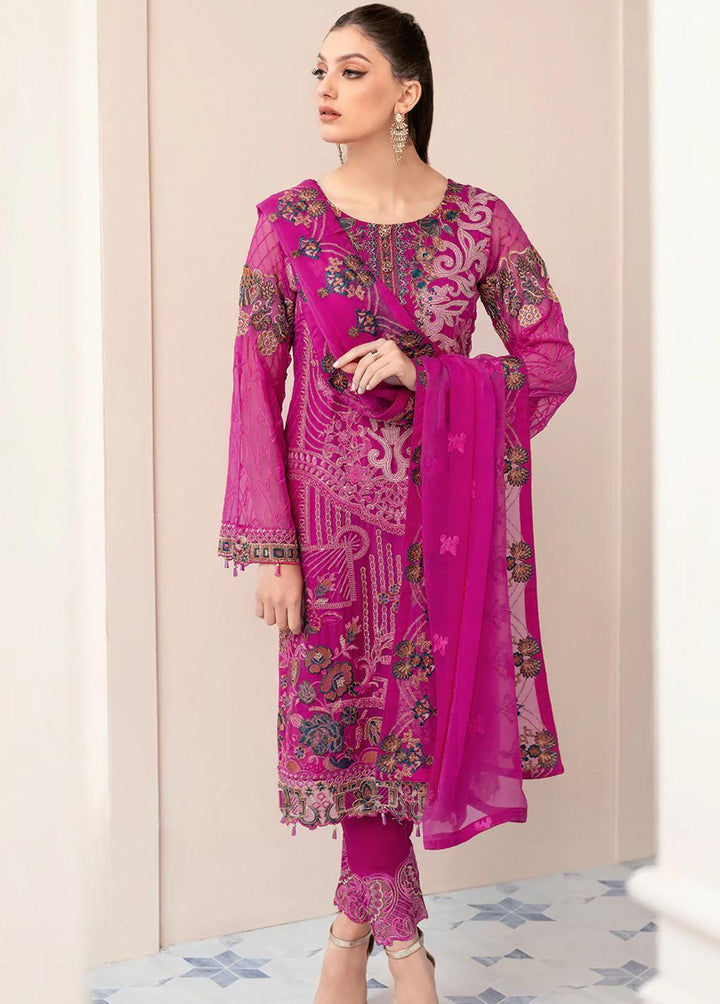 Rangoon by Ramsha Embroidered Chiffon Suits Unstitched 3 Piece RSH22-R9 D-912 - Luxury Collection