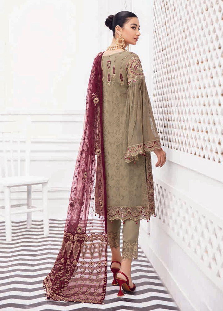 Rangoon by Ramsha Embroidered Chiffon Suits Unstitched 3 Piece RSH22-R8 D-801 - Luxury Collection