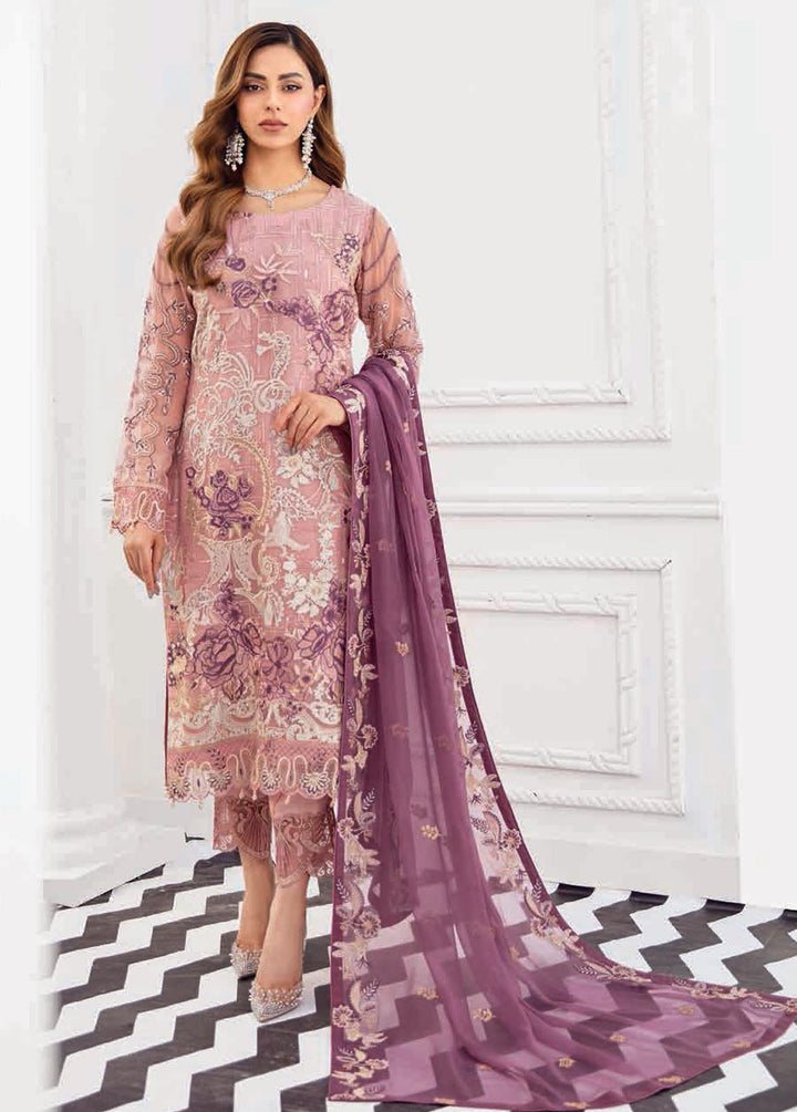 Rangoon by Ramsha Embroidered Chiffon Suits Unstitched 3 Piece RSH22-R8 D-803 - Luxury Collection