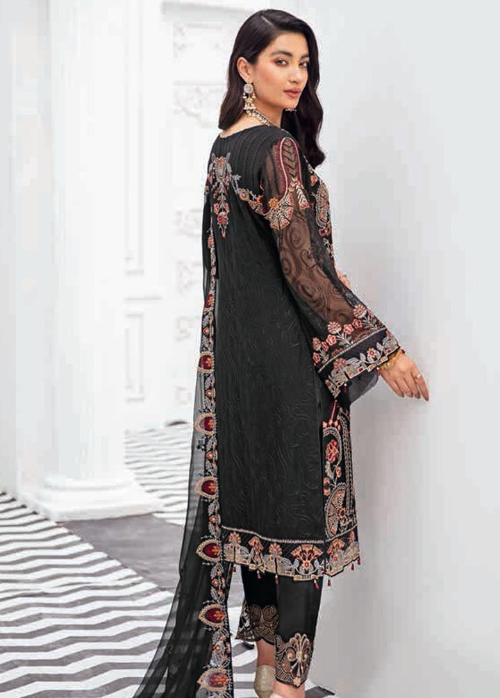 Rangoon by Ramsha Embroidered Chiffon Suits Unstitched 3 Piece RSH22-R8 D-804 - Luxury Collection