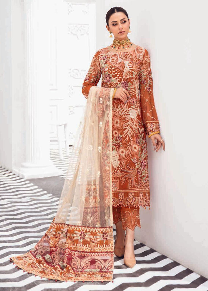 Rangoon by Ramsha Embroidered Chiffon Suits Unstitched 3 Piece RSH22-R8 D-806 - Luxury Collection