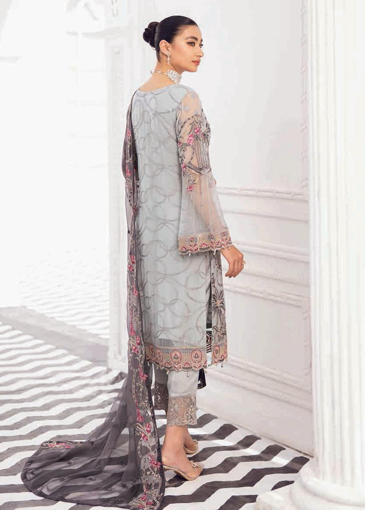 Rangoon by Ramsha Embroidered Chiffon Suits Unstitched 3 Piece RSH22-R8 D-807 - Luxury Collection