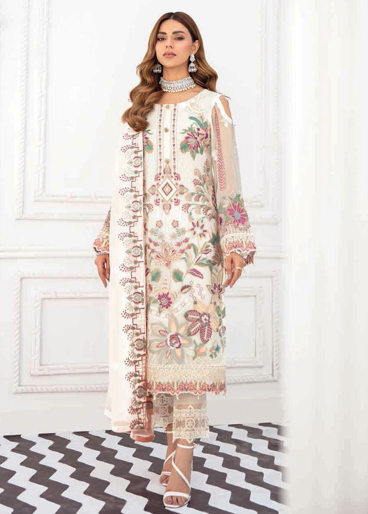 Rangoon by Ramsha Embroidered Chiffon Suits Unstitched 3 Piece RSH22-R8 D-811 - Luxury Collection