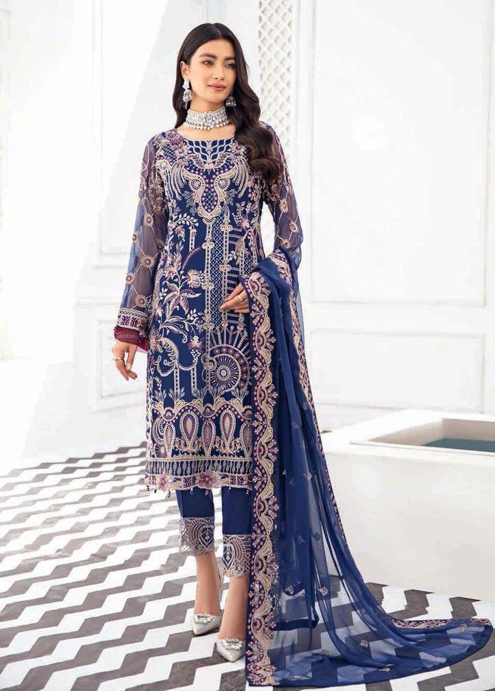 Rangoon by Ramsha Embroidered Chiffon Suits Unstitched 3 Piece RSH22-R8 D-812 - Luxury Collection